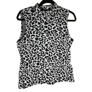 Marc New York Women's Classic Silvery White & Black Leopard Print Size Large